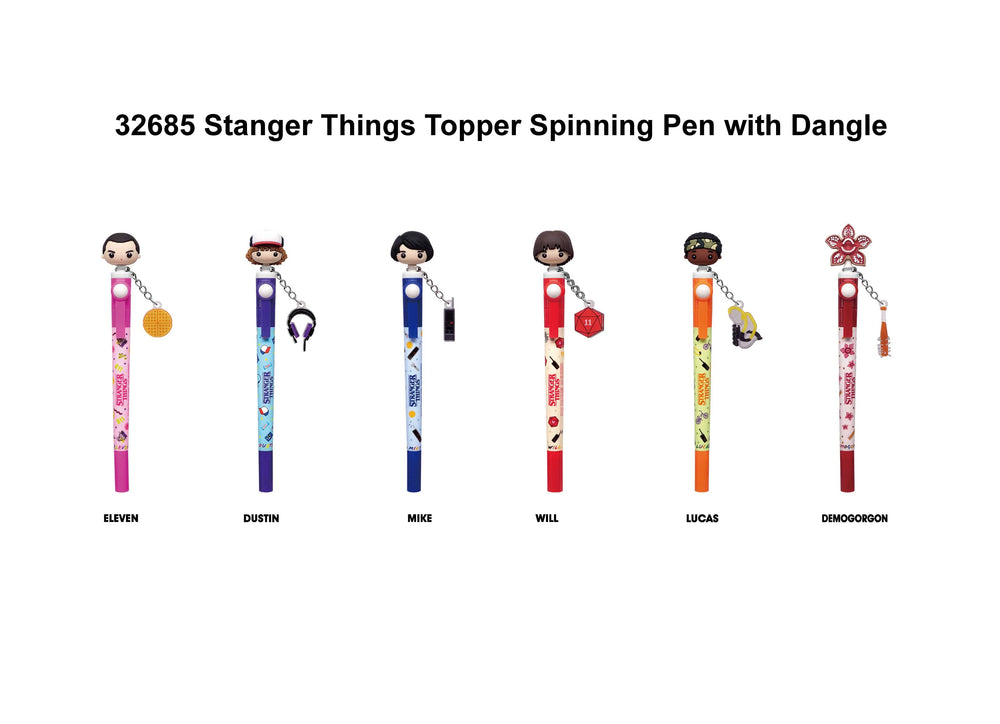 STRANGER THINGS - 3D Head Topper Spinning Pen (Display of 16 pieces)