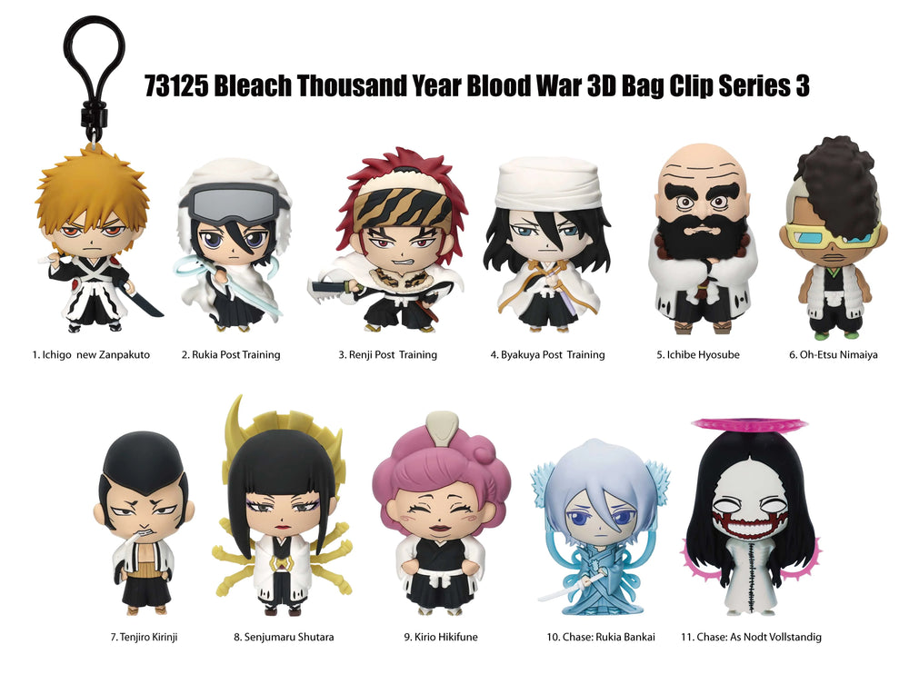 BLEACH TYBW - Series 3 - 3D Foam Bag Clip (Display 24 Pcs)