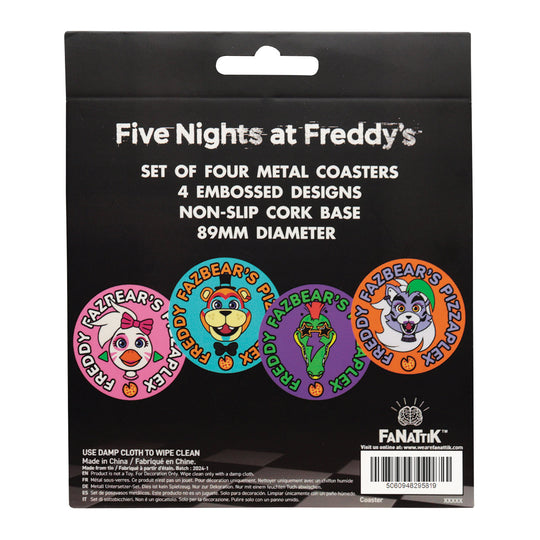 FIVE NIGHTS AT FREDDDY'S - 4 Embossed Metal Coasters