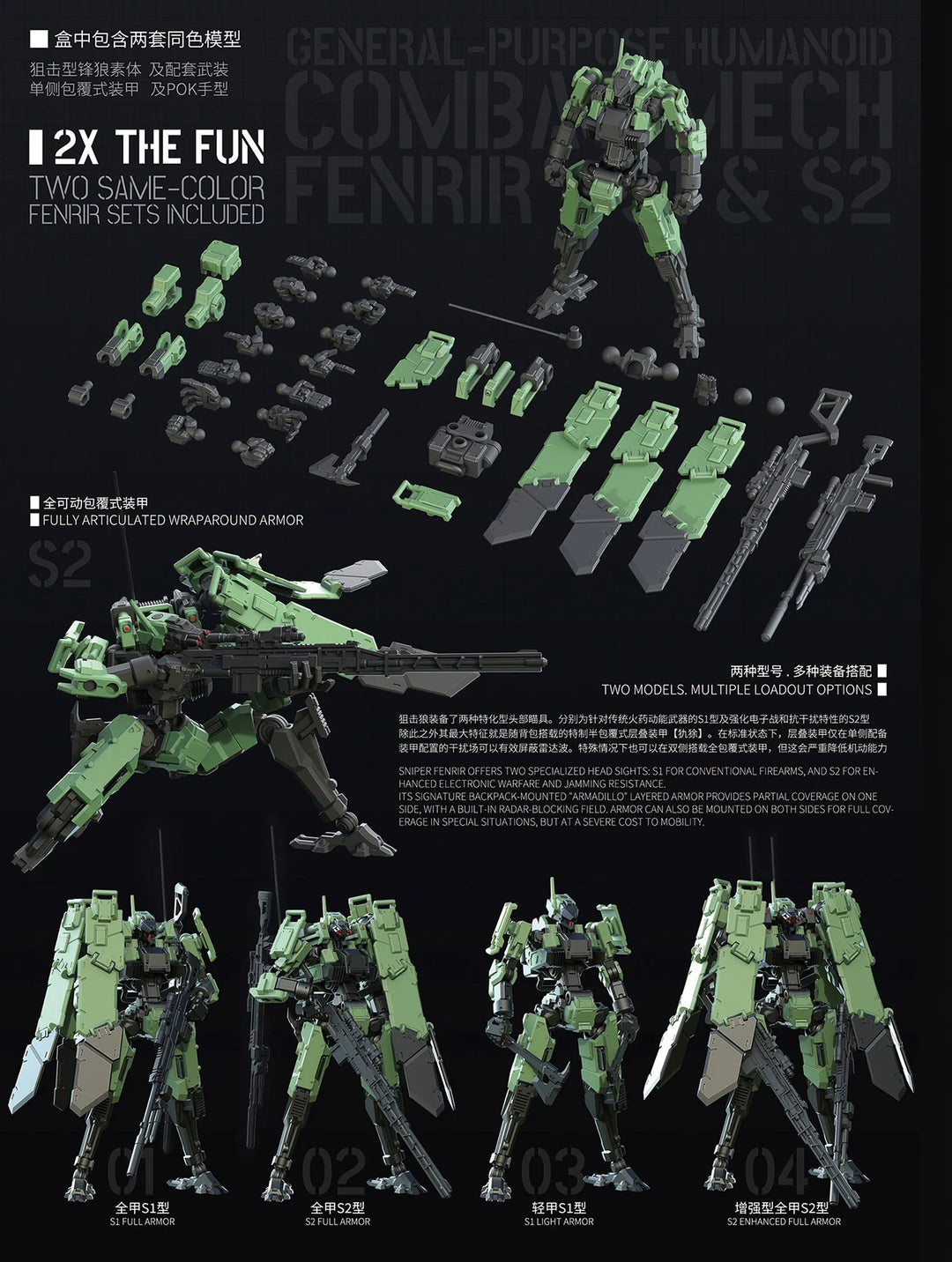 SHEIK MAINLAND - Sniping Type Fenrir (Green) - Model Kit 1/18