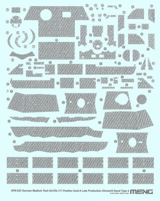 German Medium Tank Sd.Kfz.171 Panther Ausf.A Late Producti.Zimmerit Decal D