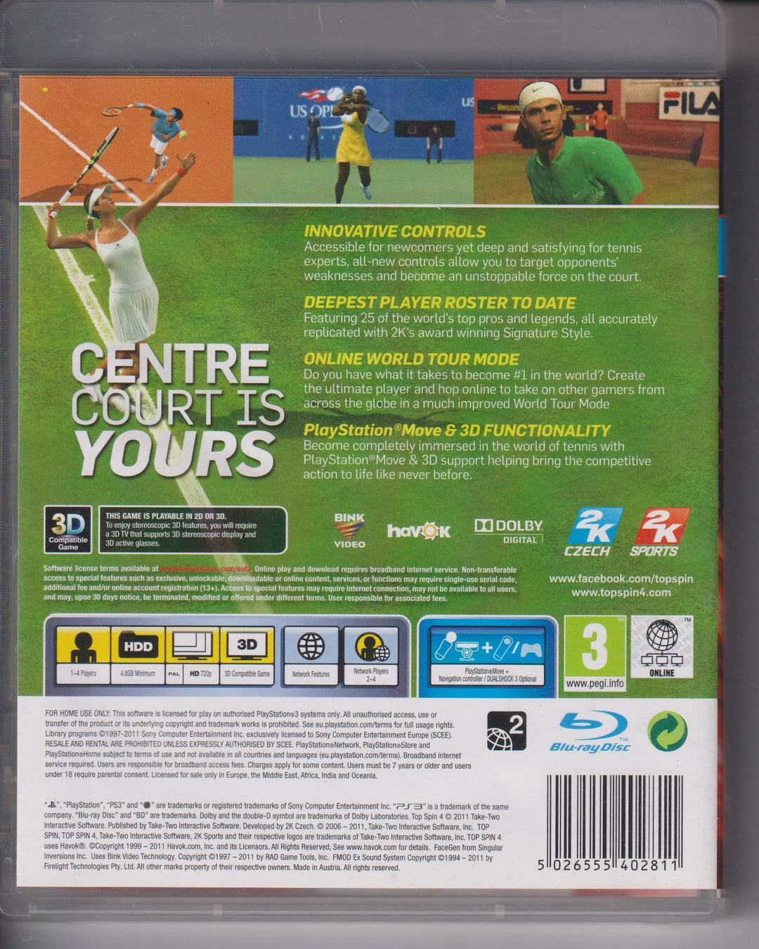 Top Spin 4. PS3.