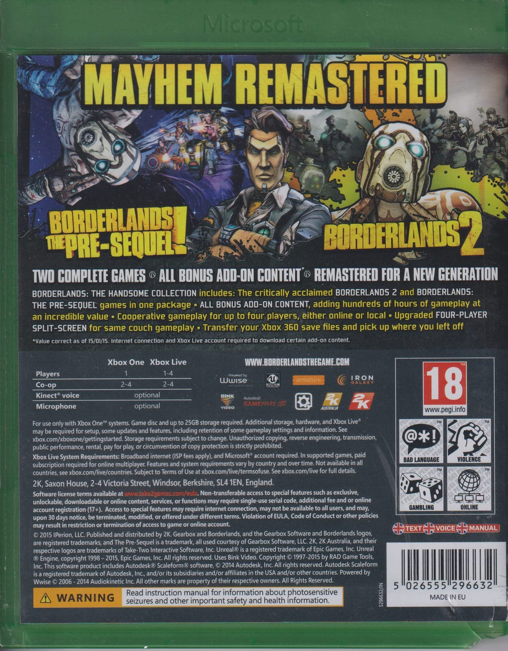 Borderlands: The Handsome Collection. Xbox One.