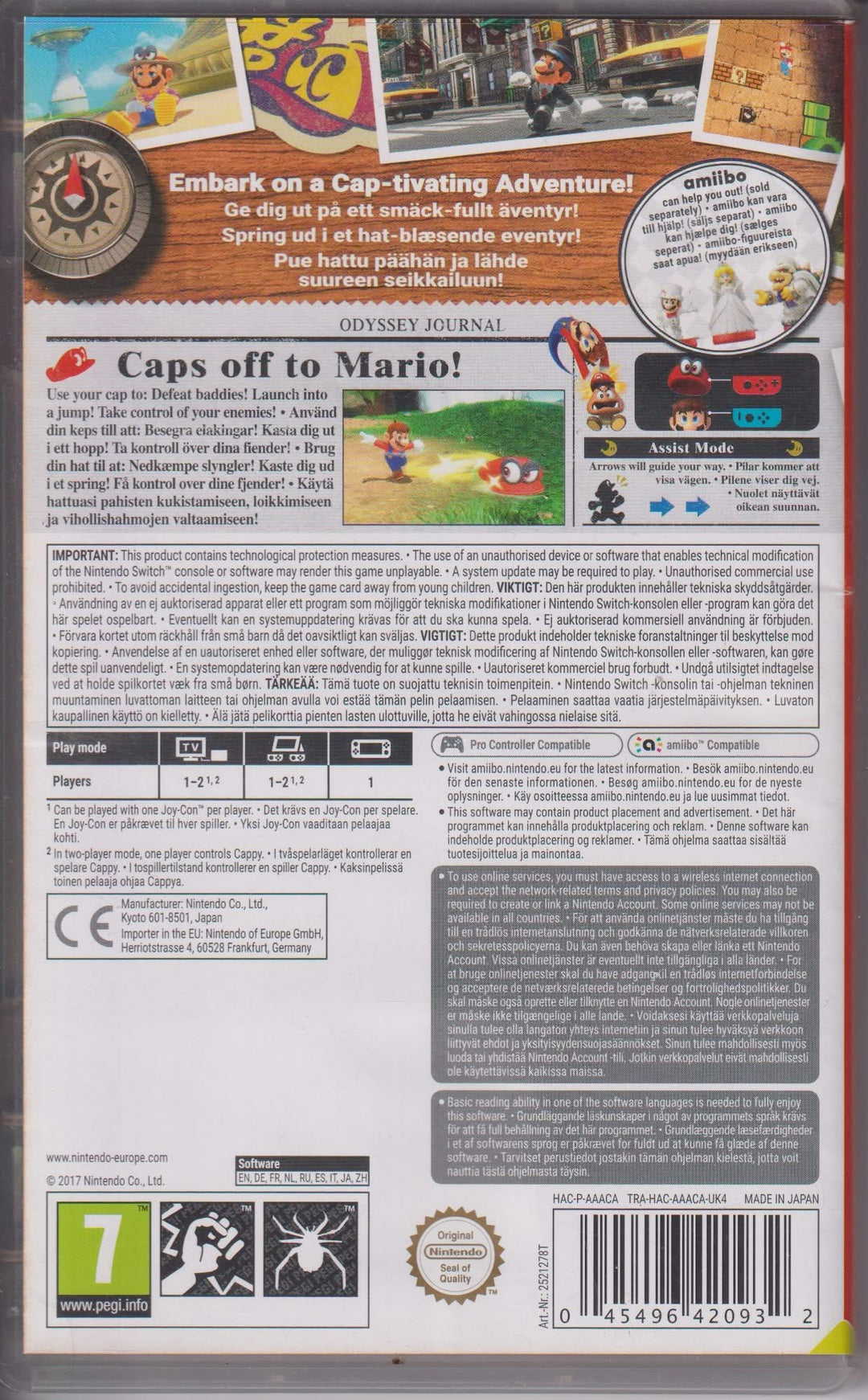 Super Mario Odyssey. Nintendo Switch.