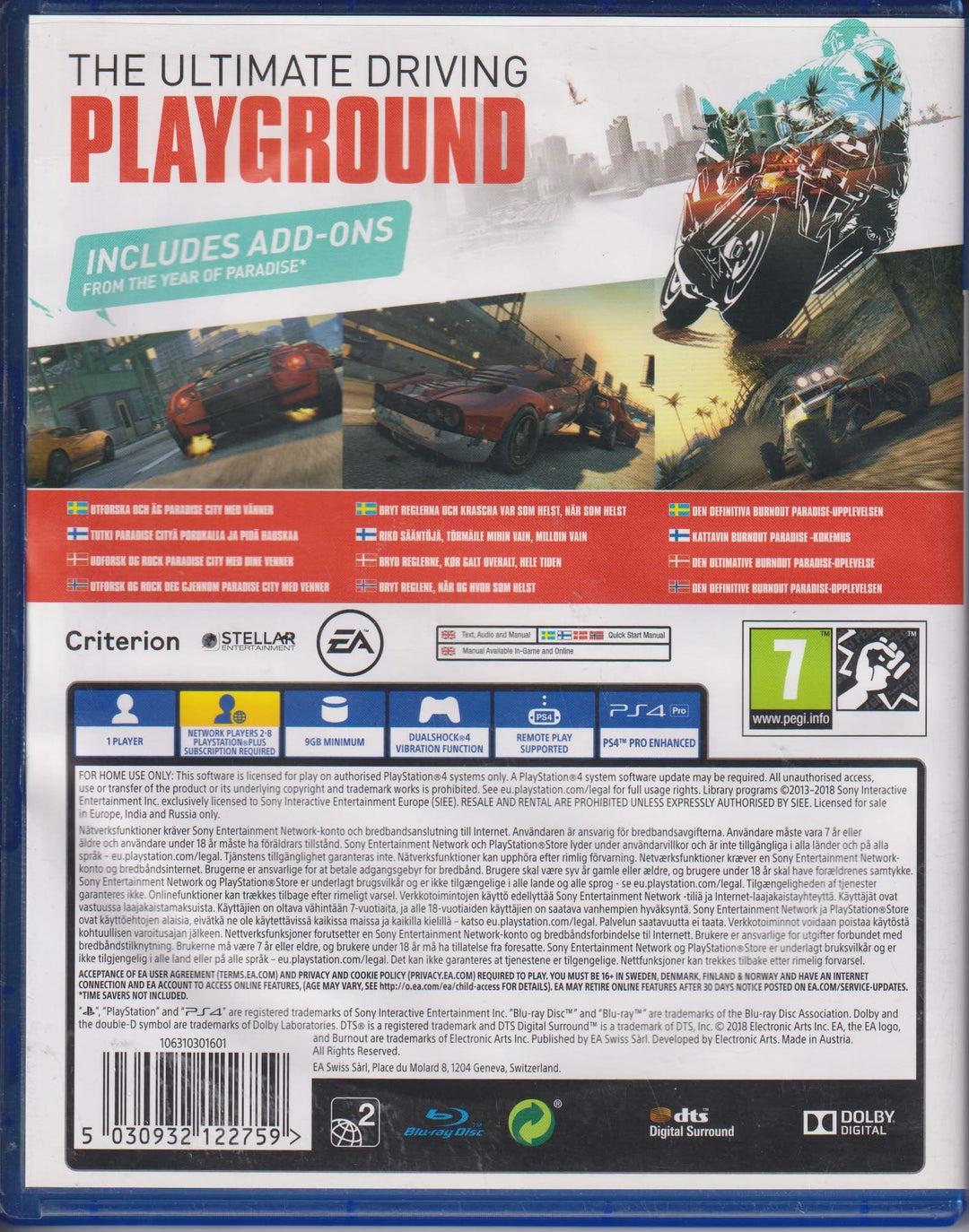 Burnout Paradise Remastered. PS4.