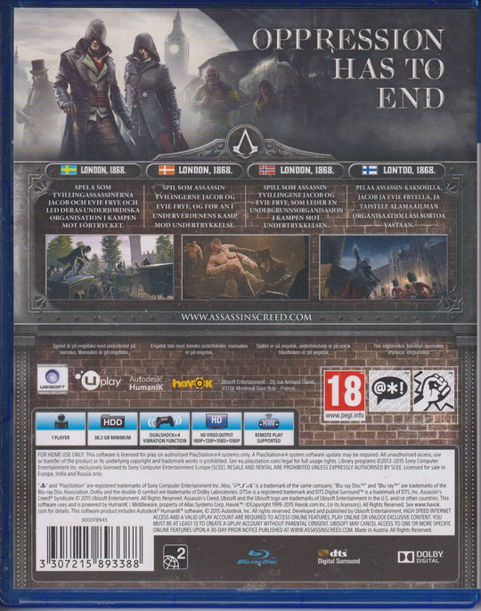 Assassin's Creed Syndicate – Special Edition. PS4.