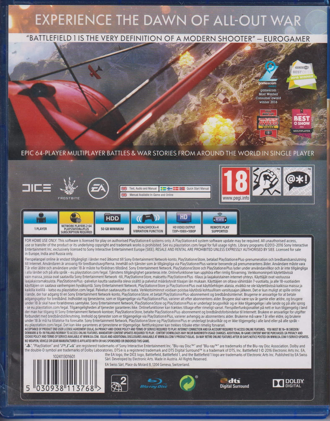 Battlefield 1. PS4.