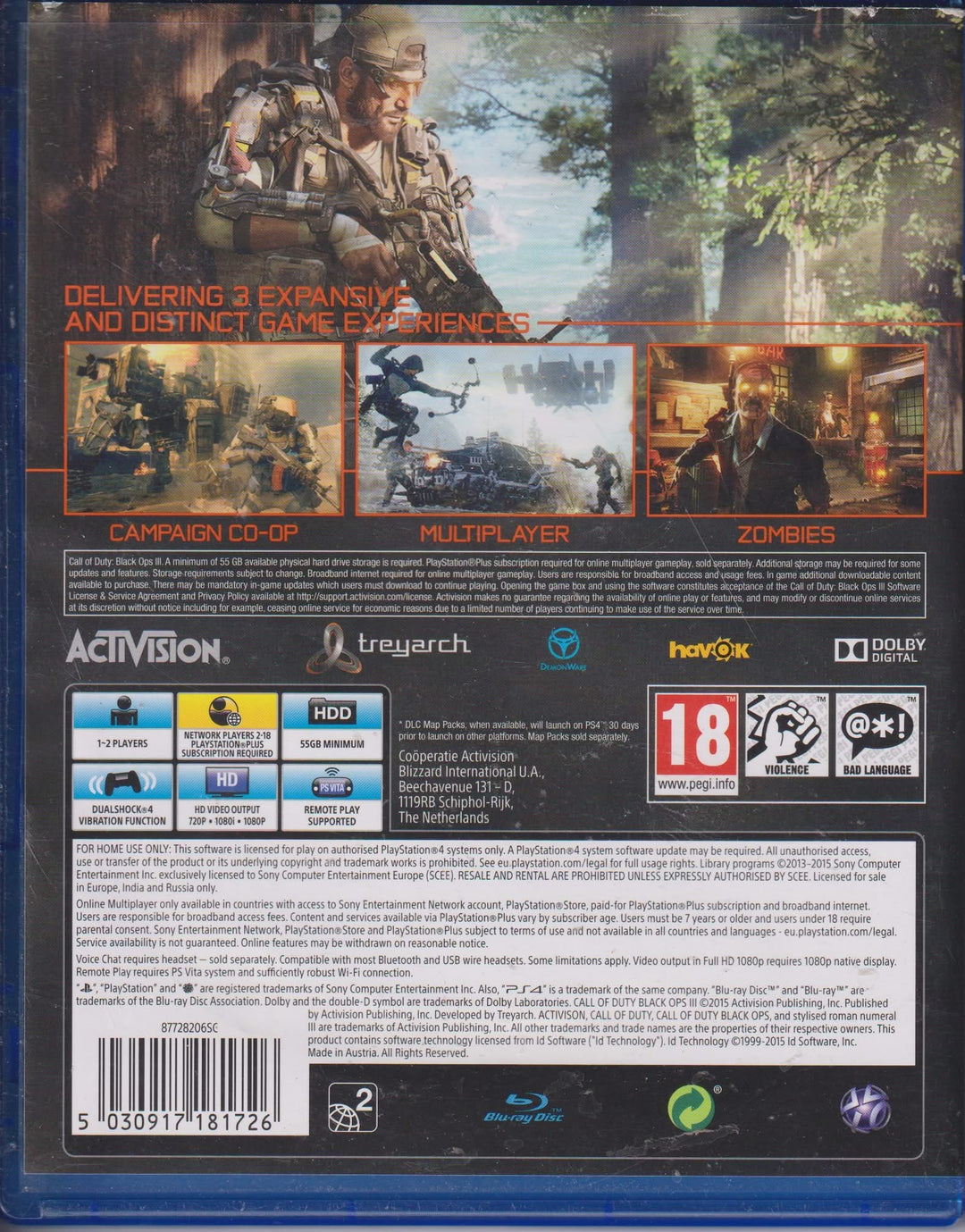 Call of Duty: Black Ops III. PS4.