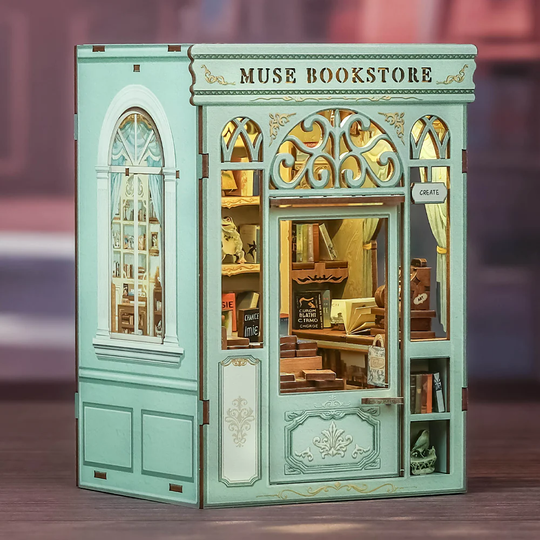 BOOK NOOK KIT - DIY- Muse Bookstore - 201pc + LED Light