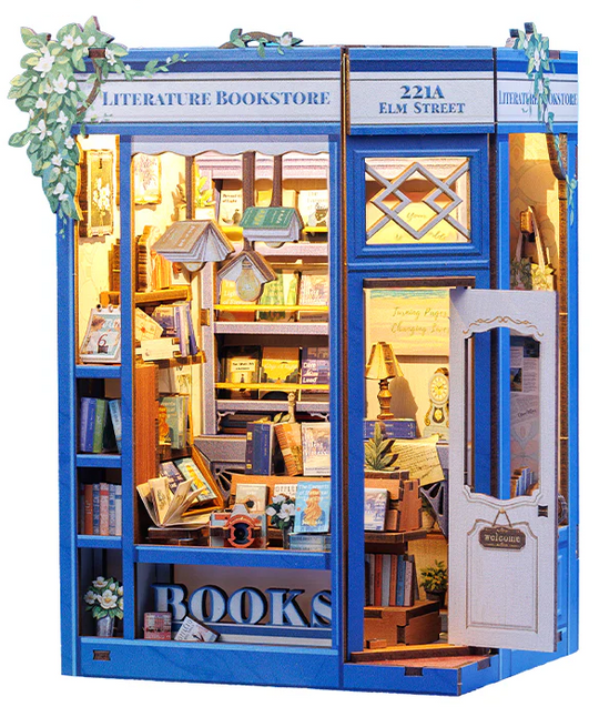 BOOK NOOK KIT - DIY- Literature Bookstore - 186pc + LED Light