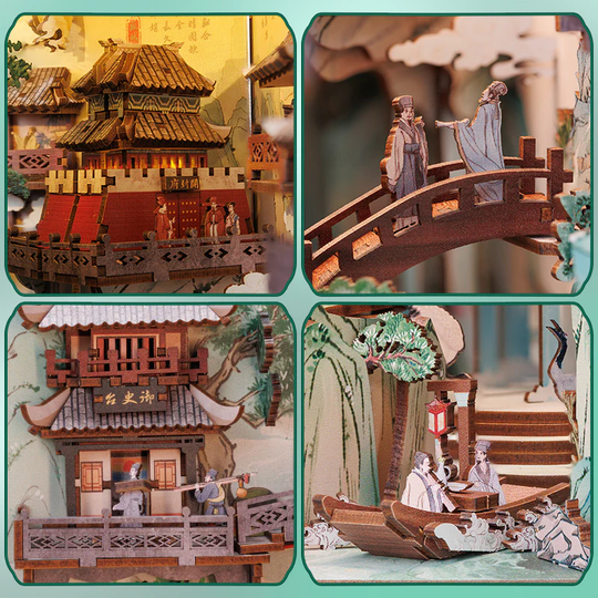 BOOK NOOK KIT - DIY - Su Dongpo's Life - 280pc + LED Light