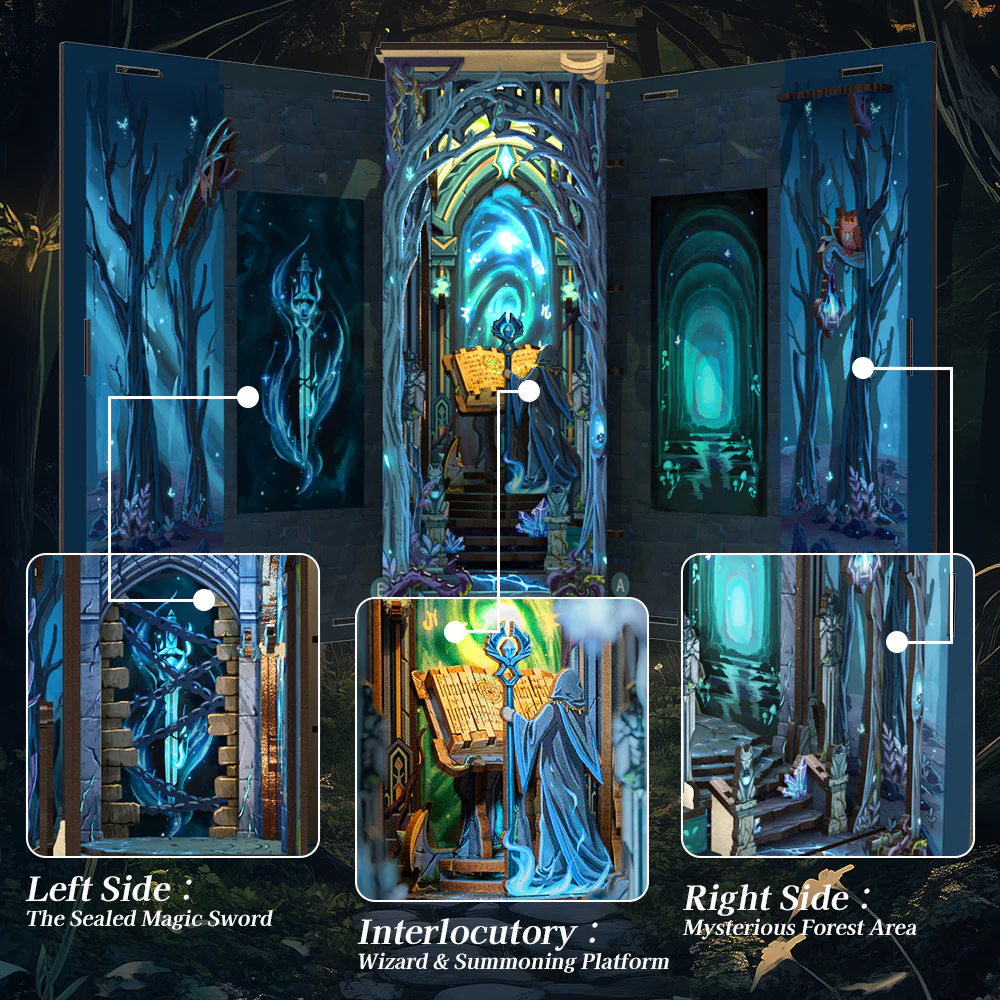 BOOK NOOK KIT - DIY - The Gate of Wonderland - 107pc + LED Light