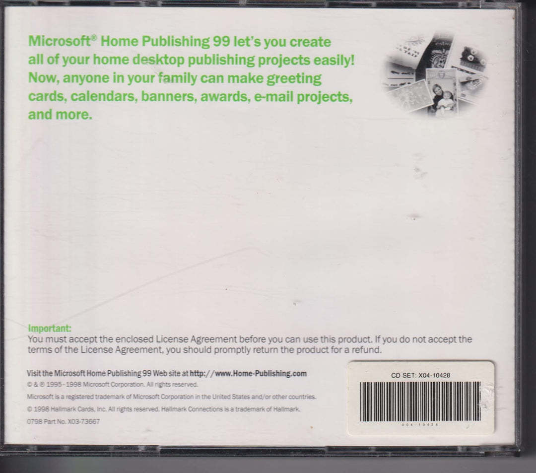Microsoft Home Publishing 99. 1998. PC-program.