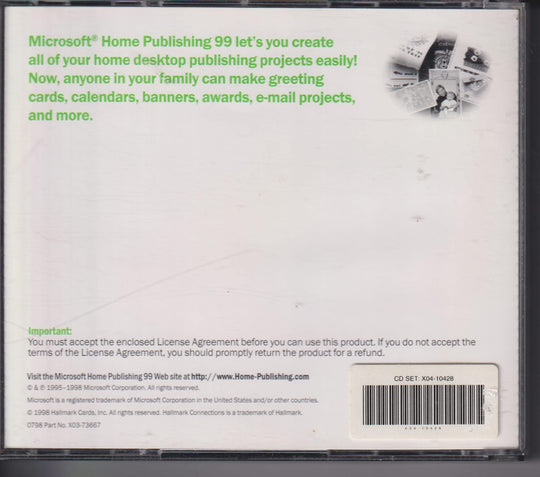 Microsoft Home Publishing 99. 1998. PC-program.