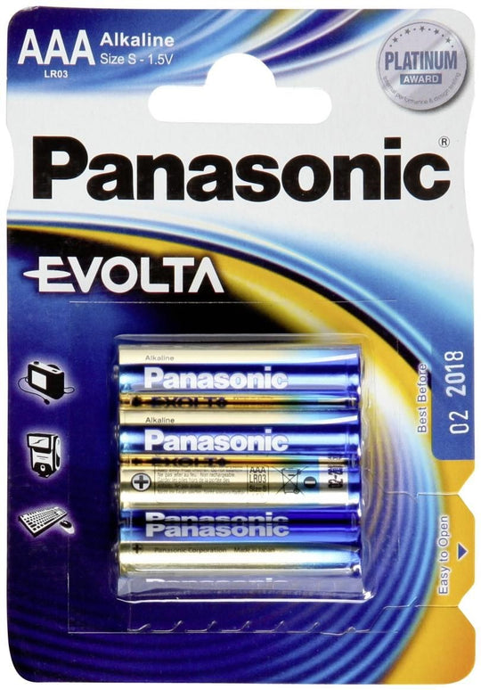 PANASONIC - Piles Alcaline Evolta AAA-LR03 X 4