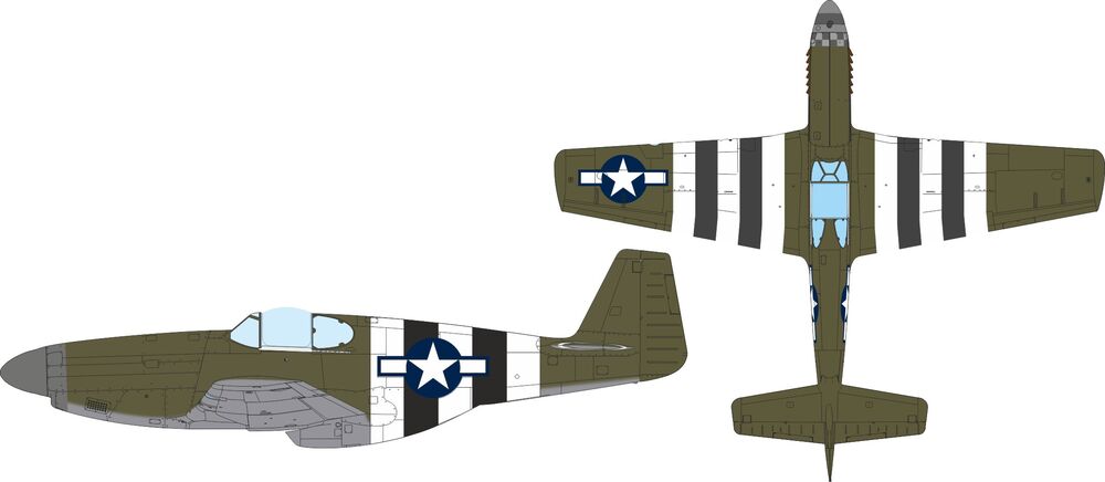 P-51B US national insignia & D-Day stripes for Eduard