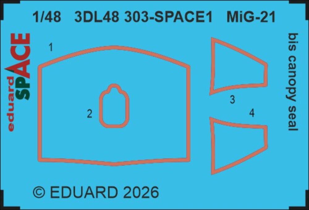 MiG-21bis canopy seal SPACE for Eduard