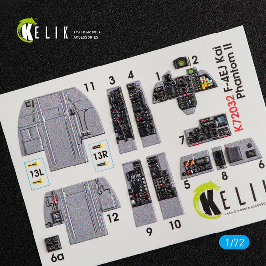 F-4EJ Kai Phantom II interior 3D decals for Hasegawa kit