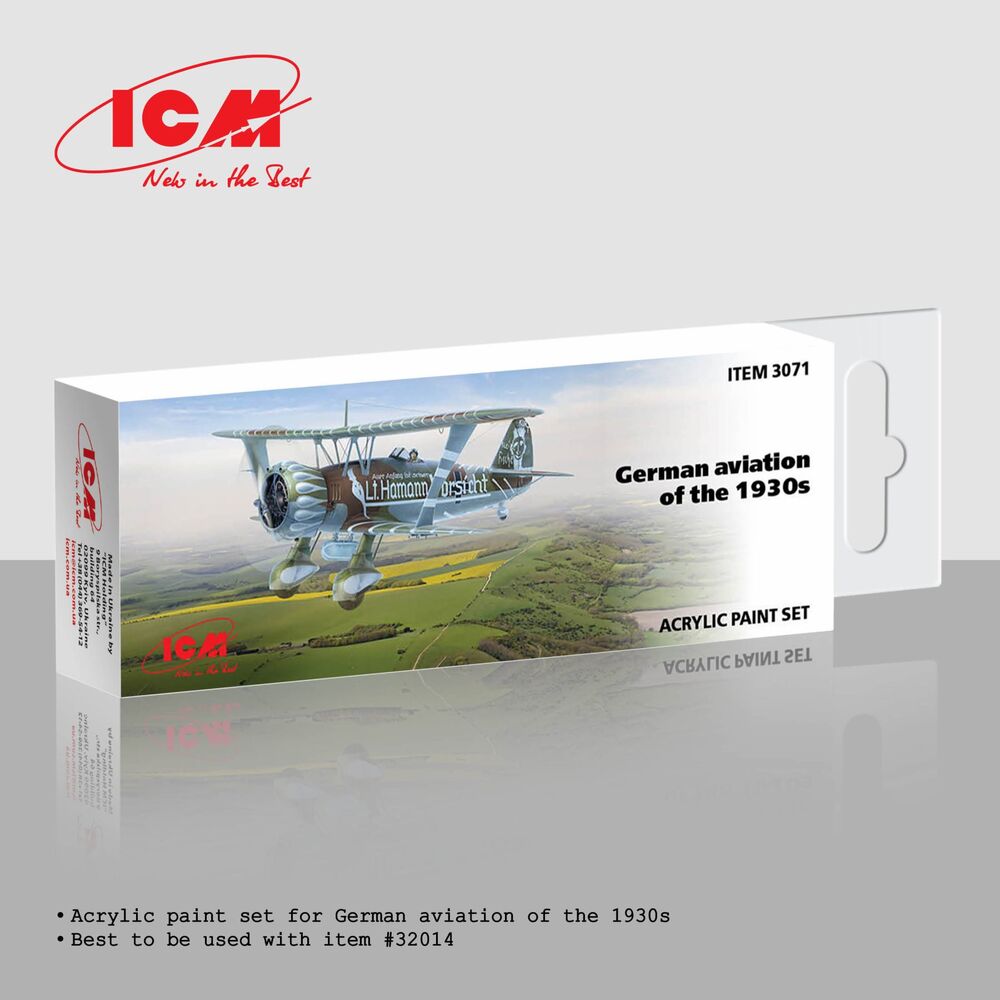Acrylic Paint Set for German aviation of the 1930s  6 x12 ml