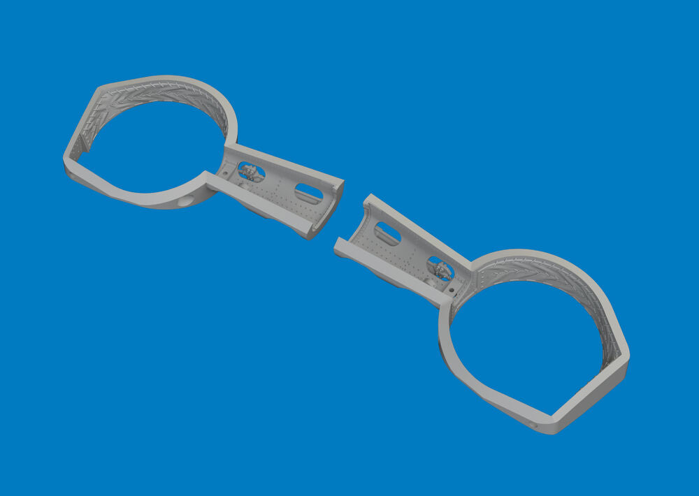 Bf 109G wheel bays angular PRINT for Eduard