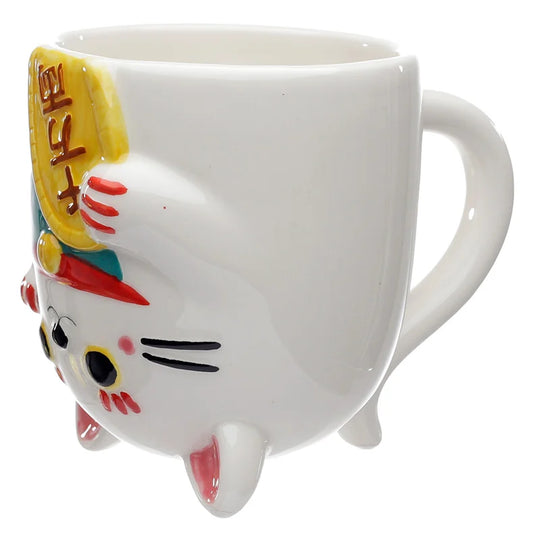 MANEKI-NEKO - White - Mug 17oz + 3D Lid