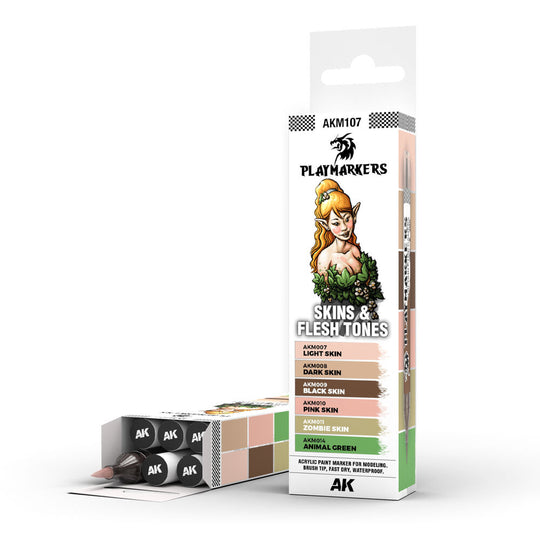 PLAYMARKERS SET - SKIN & FLESH TONES (6 ref.)