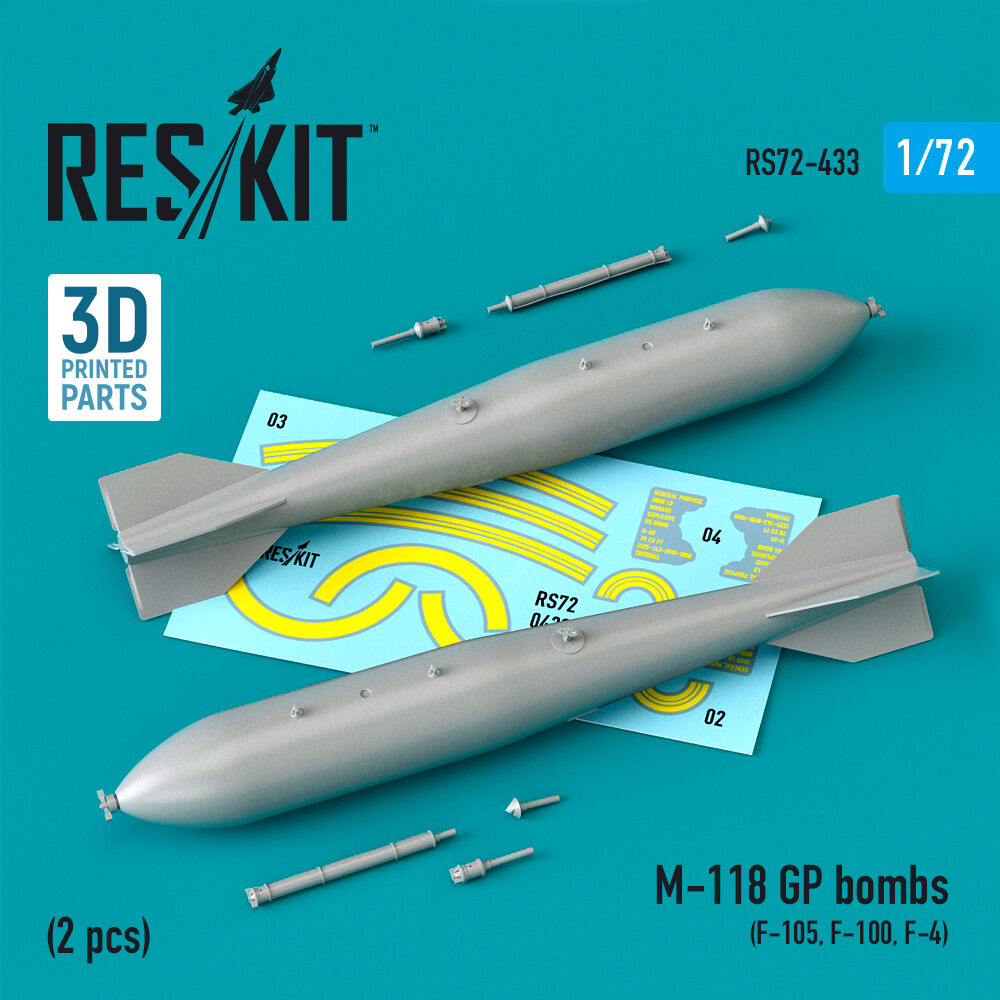 M-118 GP bombs (2 pcs) (F-105, F-100, F-4) (3D Printed)