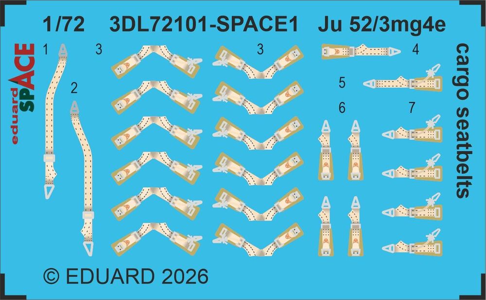 Ju 52/3mg4e cargo seatbelts SPACE for Airfix