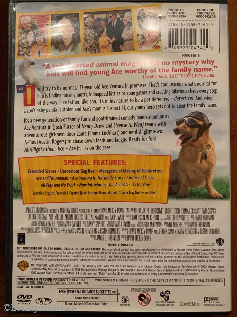 Ace Ventura - Pet Detective Jr. Dvd. Dvd