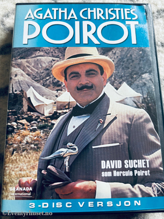 Agatha Christie's Poirot 3-disc versjon (Blå). DVD samleboks.