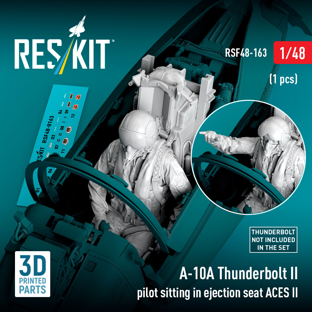 A-10A Thunderbolt II pilot sitting in ejection seat ACES II (1 pcs) (3D Printed)