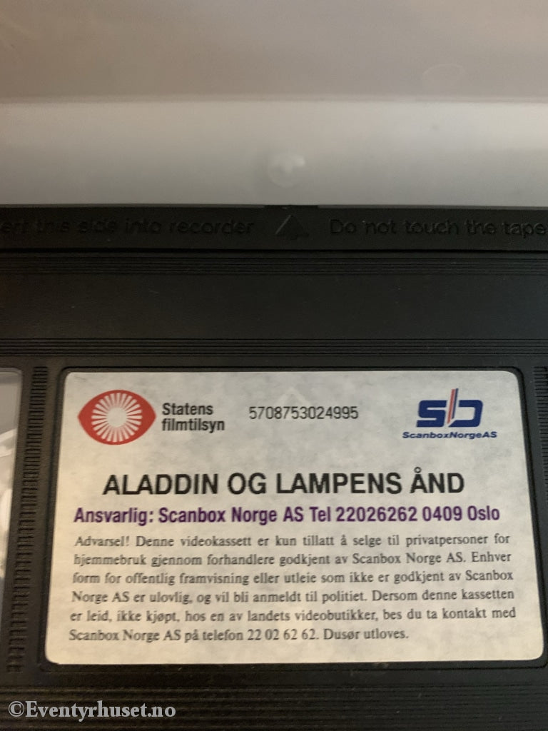 Aladdin Og Lampens Ånd. Vhs. Vhs