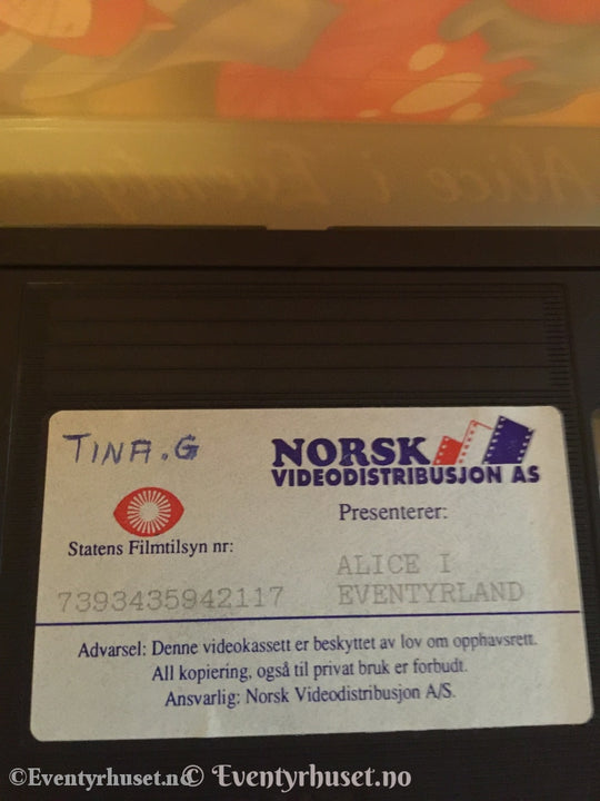 Alice I Eventyrland. Vhs. Vhs