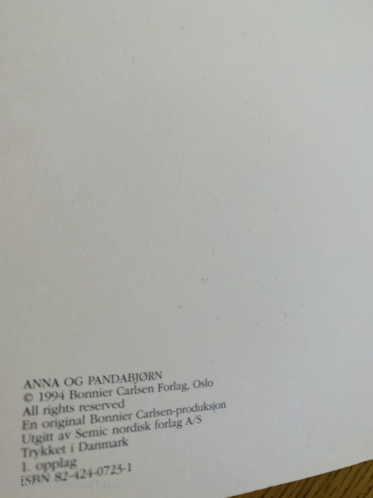 Anna Og Pandabjørn (Elle Melle Bøkene). 1994. Hefte