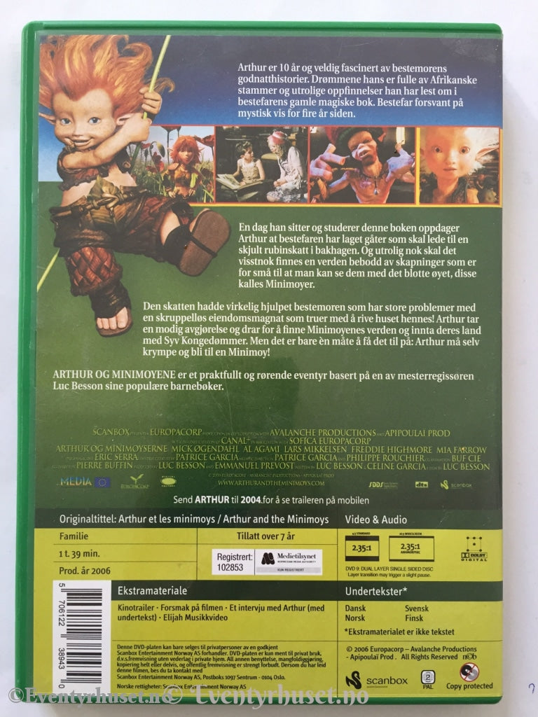 Arthur Og Minimoyene. Dvd. Dvd