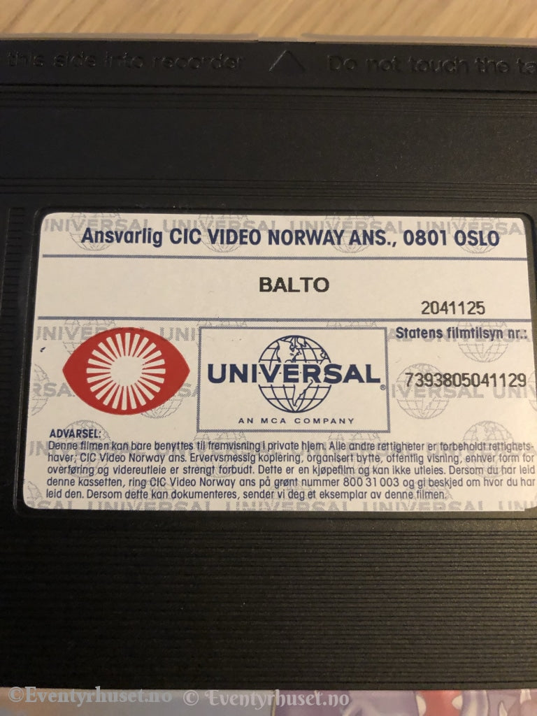 Balto. 1995. Vhs. Vhs