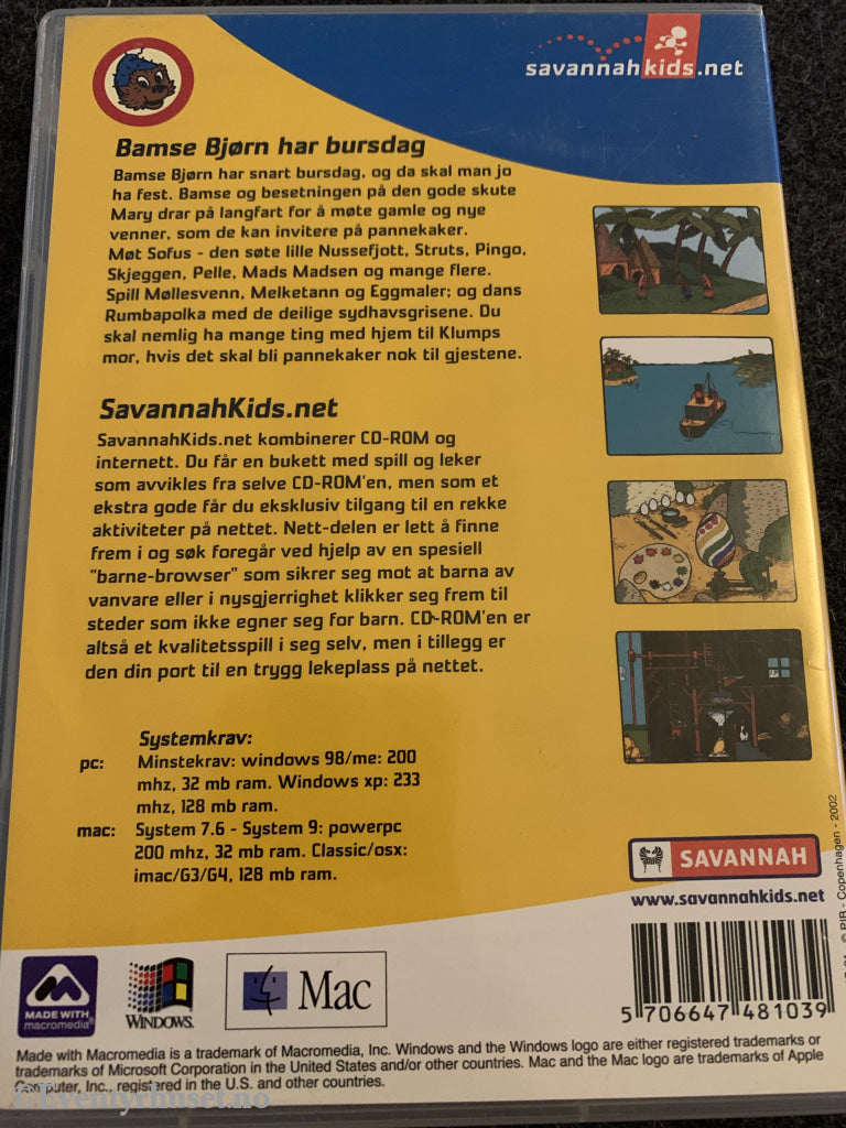 Bamse Bjørn Har Bursdag. Pc/mac-Spill. Pc Spill