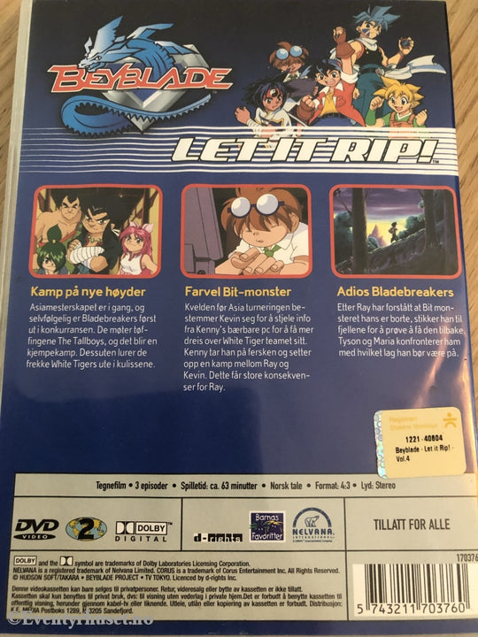 Beyblade 4. Let It Rip. Dvd. Dvd