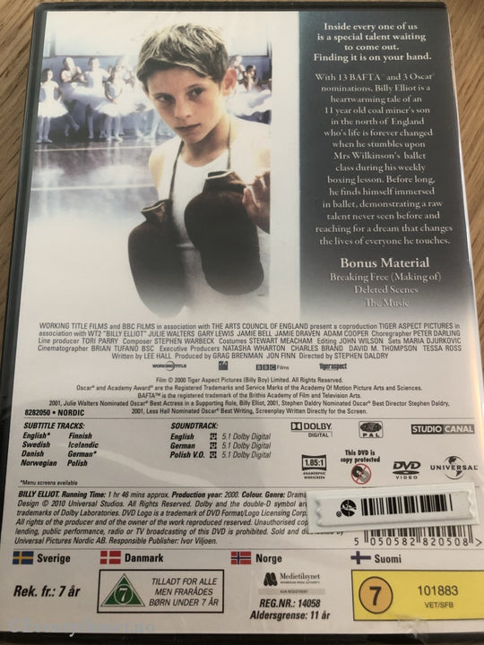 Billy Elliot. 2000. Dvd. Ny I Plast! Dvd