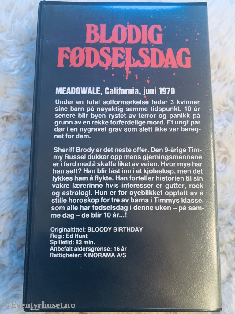 Blodig Fødselsdag. Vhs. Vhs