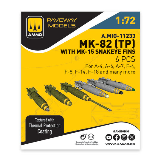 MK-82 with thermal protection and MK-15 Snakeye fin (6 pcs)