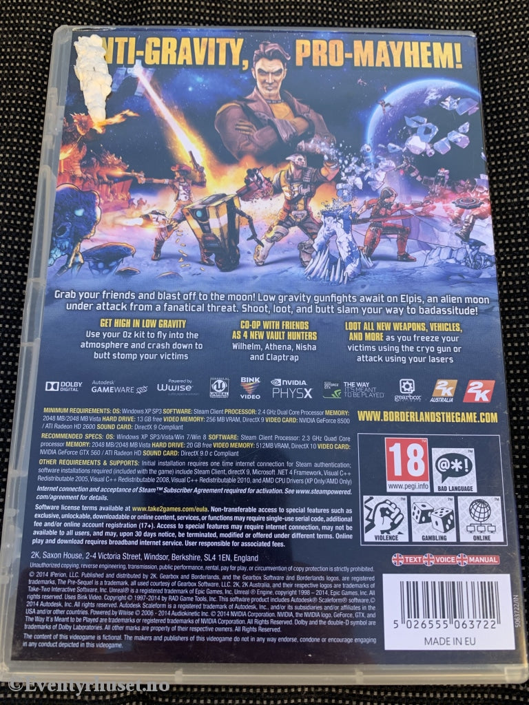 Borderlands - The Pre-Sequel! Pc-Spill. Pc Spill