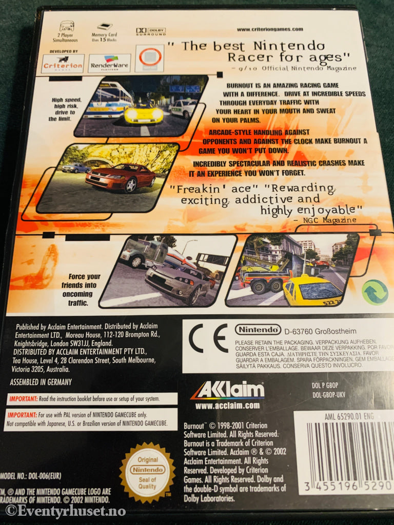 Burnout. Gamecube.