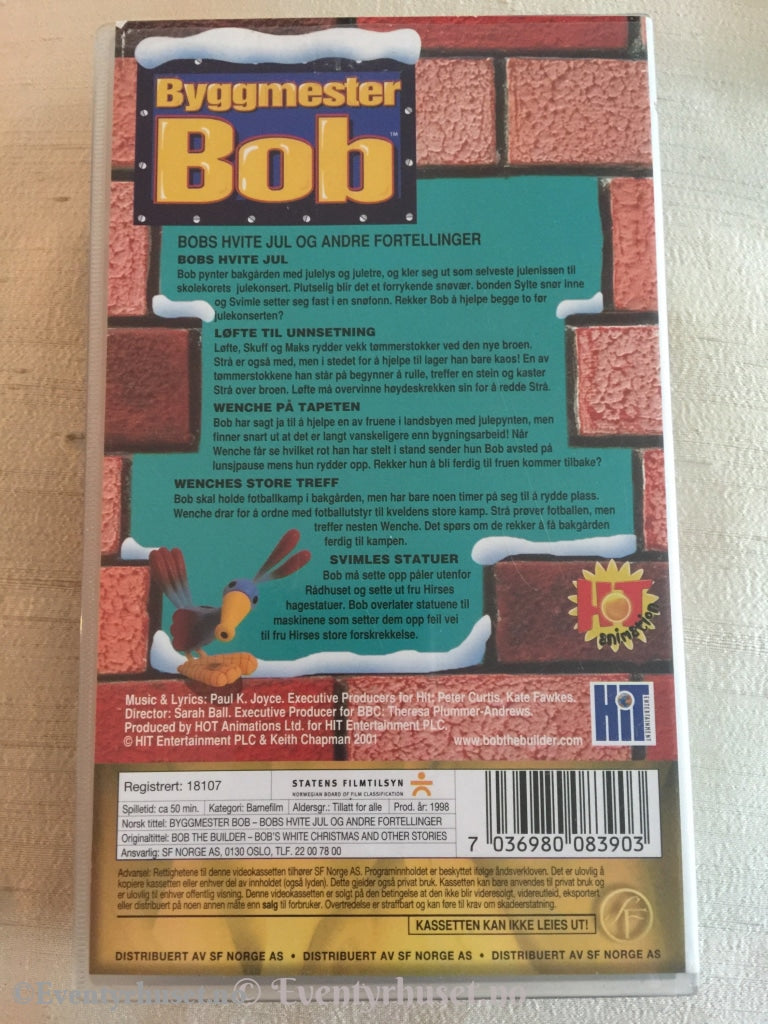 Byggmester Bob. 1998. Bobs Hvite Jul Og Andre Fortellinger. Vhs. Vhs