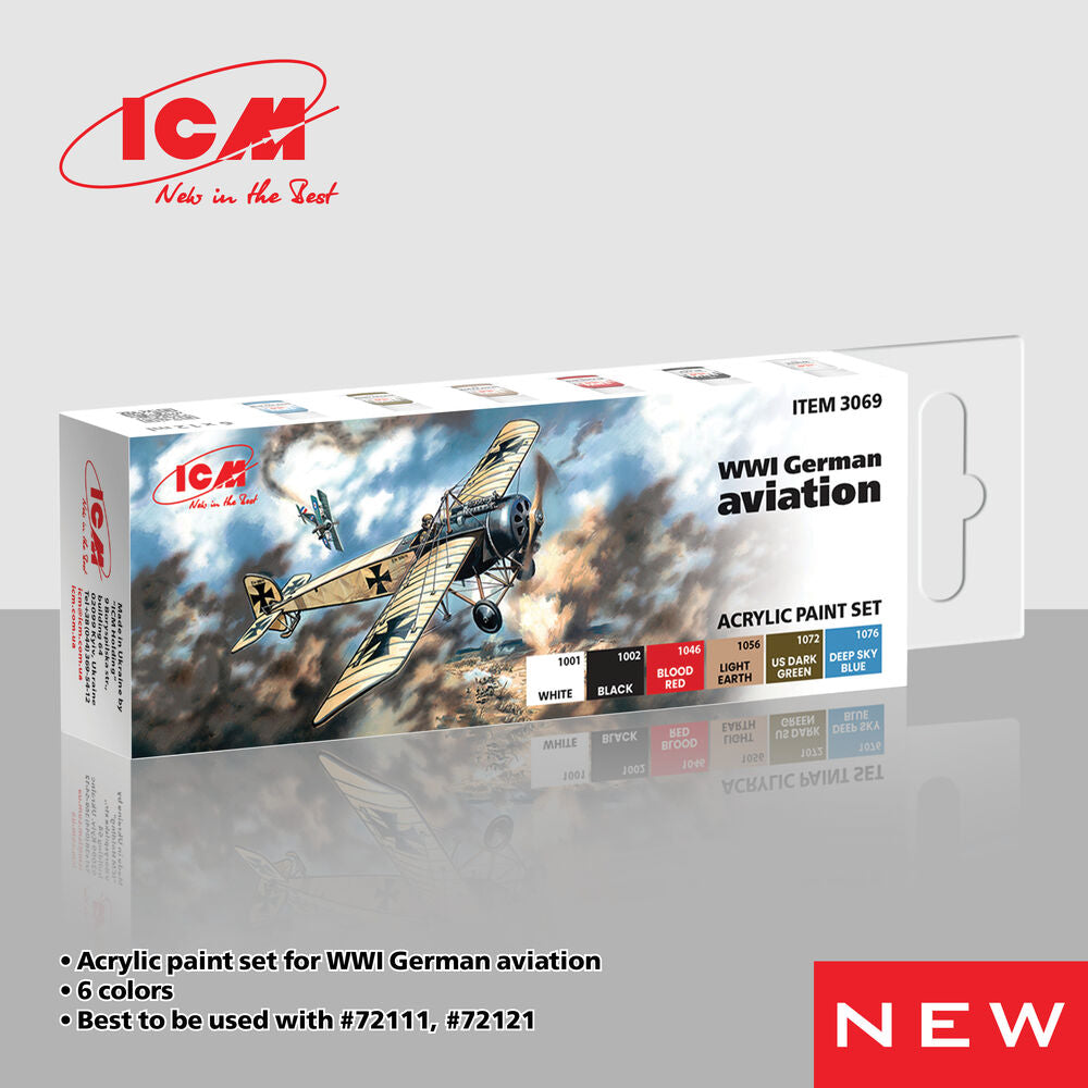 Acrylic Paint Set for WWI German aviations   6 x12 ml