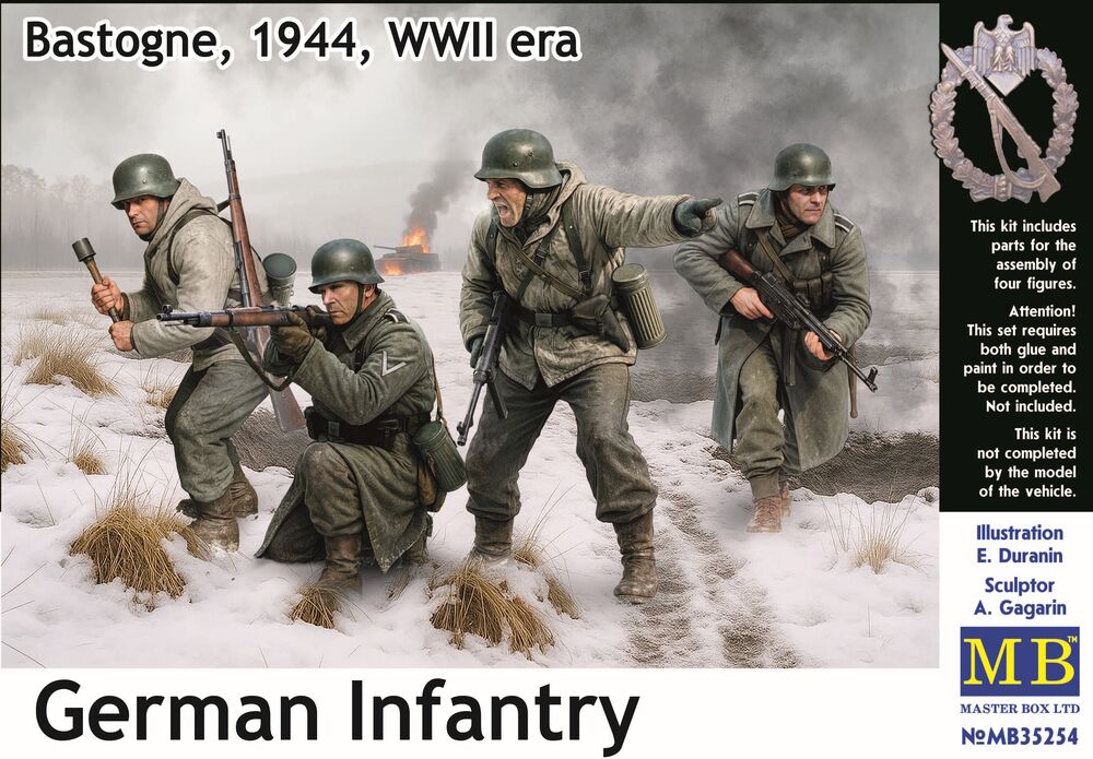 German Infantry. Bastogne, 1944, WWII era