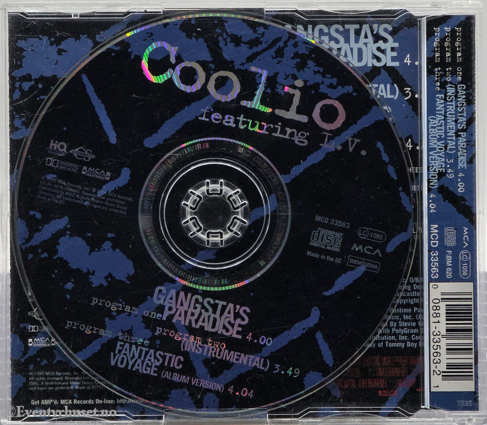 Coolio Featuring L.V. – Gangsta’s Paradise. 1995. CD. CD