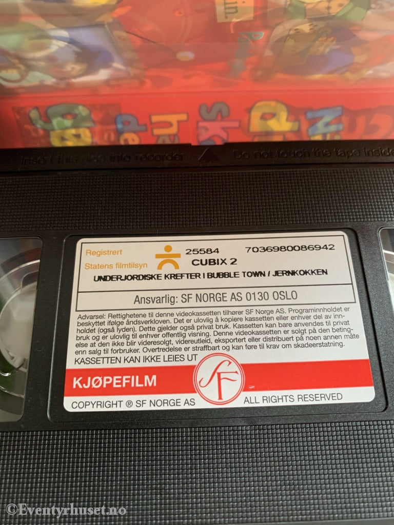 Cubix 2. Underjordiske Krefter I Bubble Town / Jernkokken. 2001. Vhs. Vhs