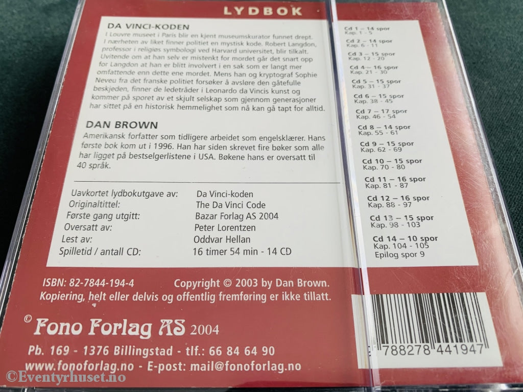 Dan Brown. 2004. Da Vinci-Koden. Lydbok På 14 Cd.