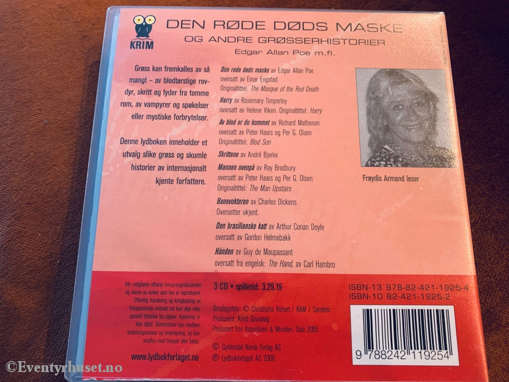 Den Røde Døds Maske Og Andre Grøsserhistorier. Lydbok På 3 Cd.
